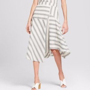 Striped Asymmetrical Skirt